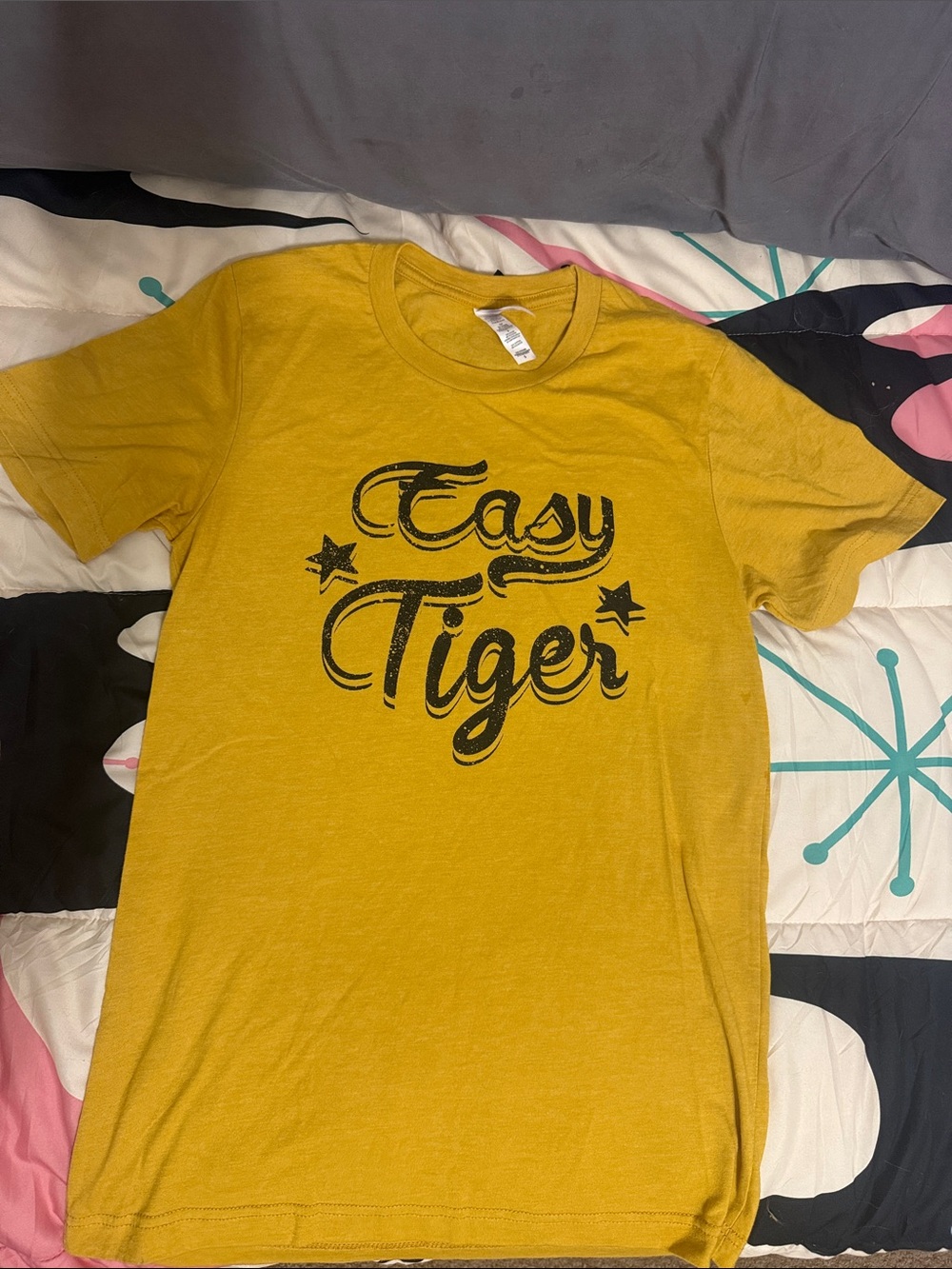 Gildan Mustard Yellow "Easy Tiger" Graphic Tee